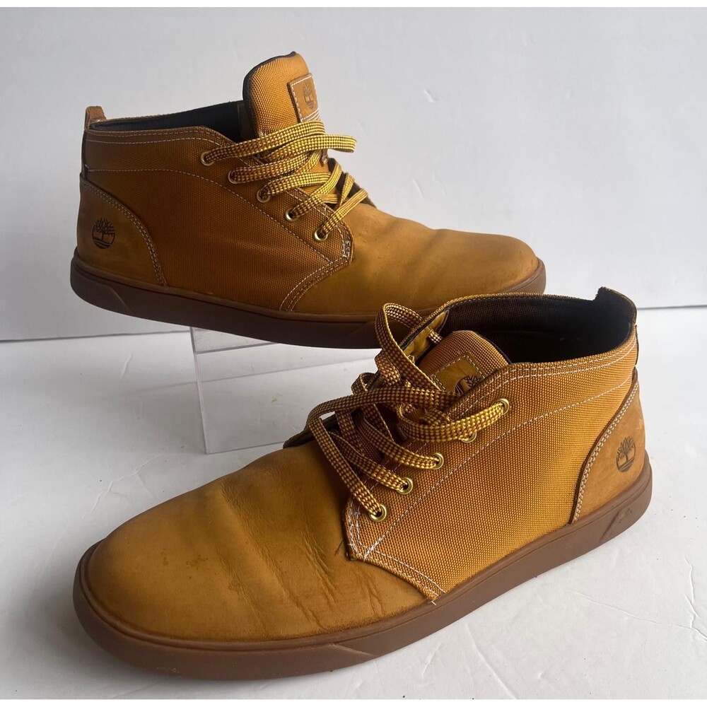 Timberland Bradstreet Chukka Boots Men's 12 Brown Wheat Leather Canvas
